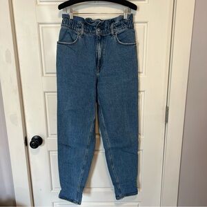 Abercrombie & Fitch Ultra High Rise Paper Bag Waist Mom Jeans